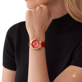  Shop Authentic Michael Kors Camille Three-Hand Red Dial Red Leather Strap Watch for Women - MK4750 - Luxxuri