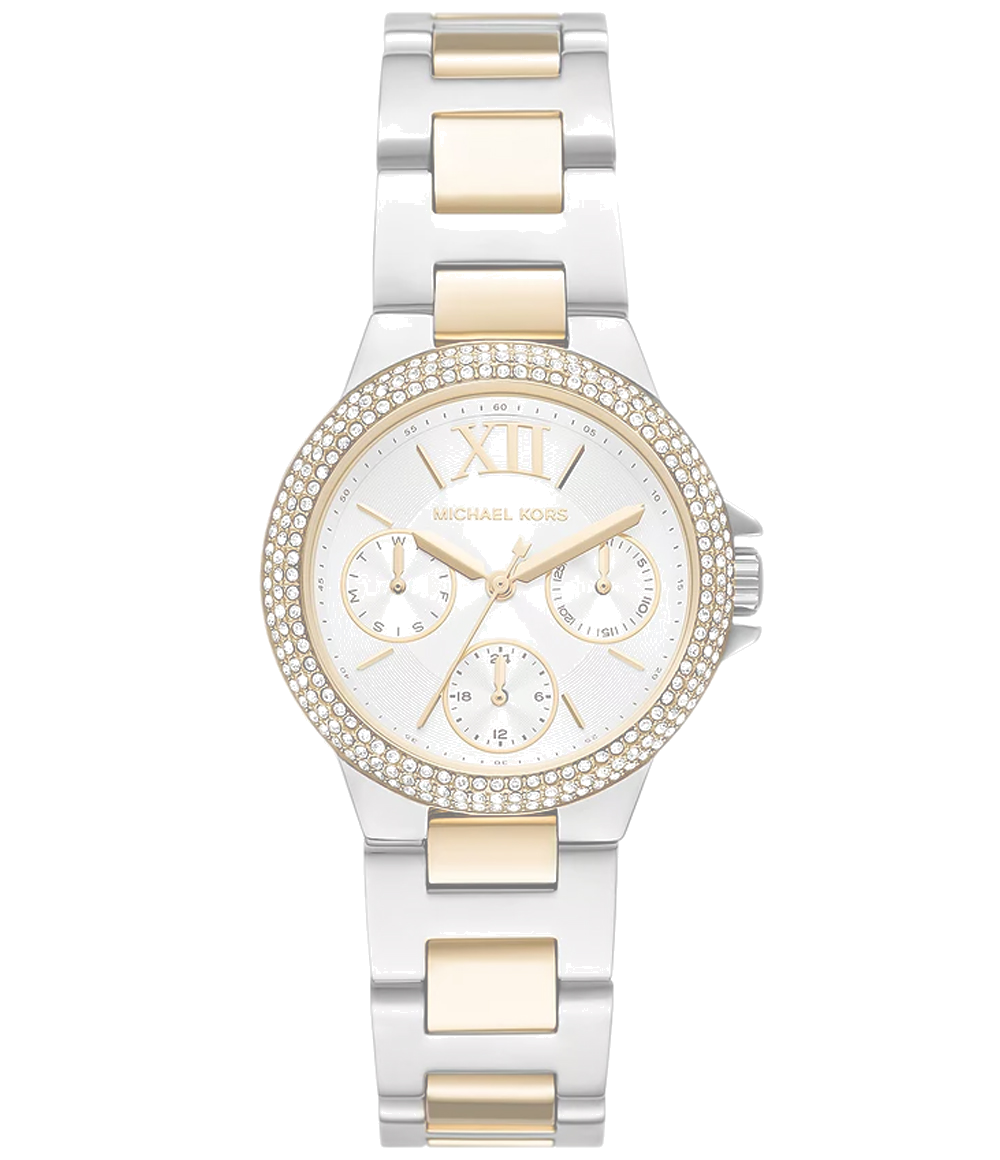  Shop Authentic Michael Kors Camille Multifunction Silver Dial Two Tone Steel Strap Watch For Women - MK6982 - Luxxuri