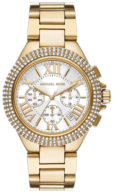  Shop Authentic Michael Kors Camille Chronograph White Dial Gold Steel Strap Watch For Women - MK6994 - Luxxuri