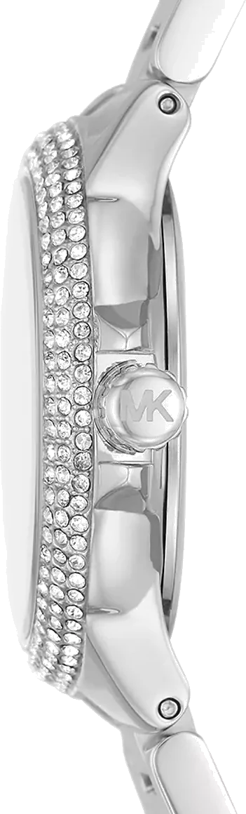 Michael Kors Camille Chronograph White Dial Silver Steel Strap Watch For Women - MK7198