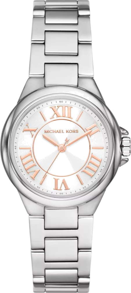 Michael Kors Camille Three Hand Silver Dial Silver Steel Strap Watch For Women - MK7259