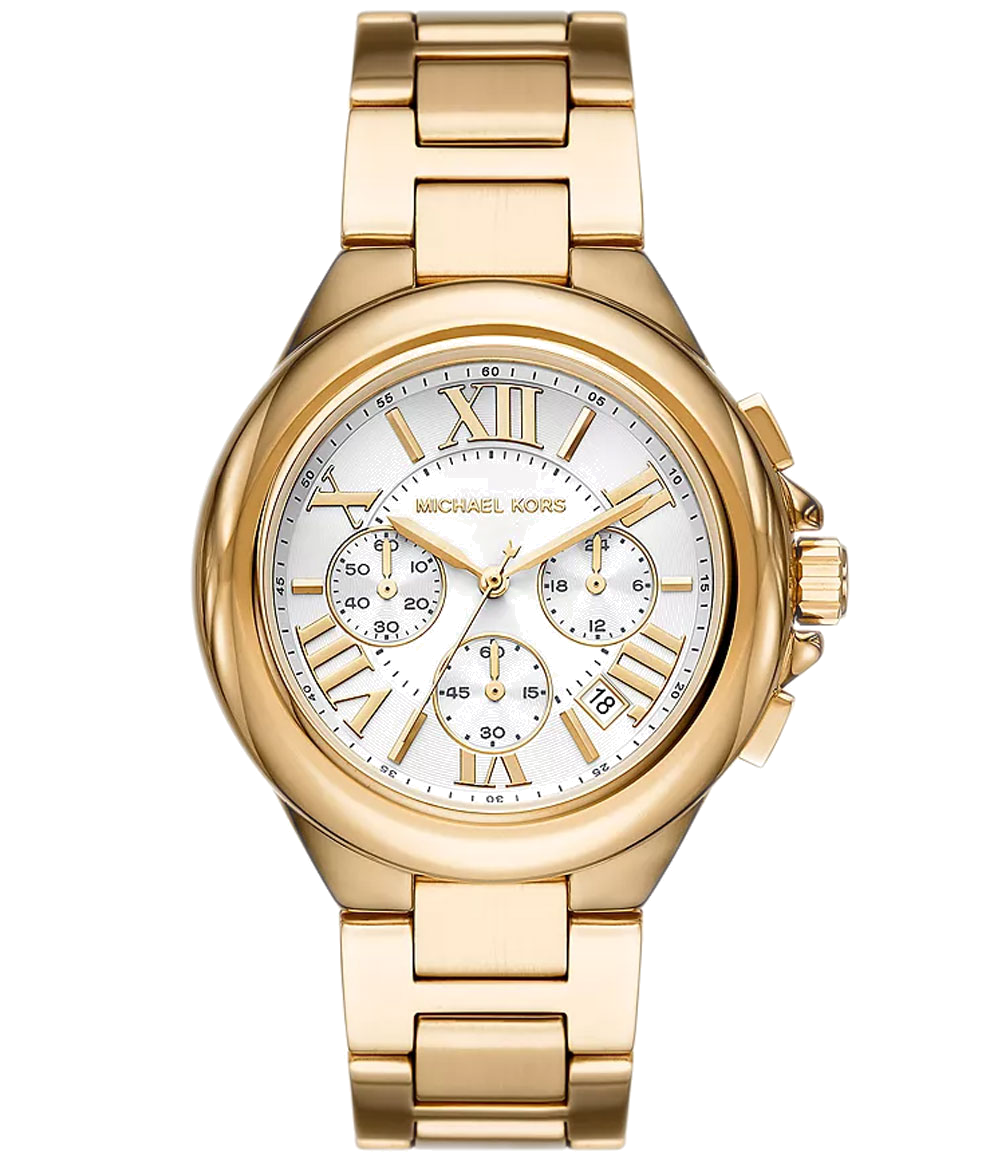  Shop Authentic Michael Kors Camille Chronograph White Dial Gold Steel Strap Watch For Women - MK7270 - Luxxuri