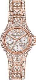 Michael Kors Camille Multifunction Crystals Rose Gold Dial Rose Gold Steel Strap Watch For Women - MK6997