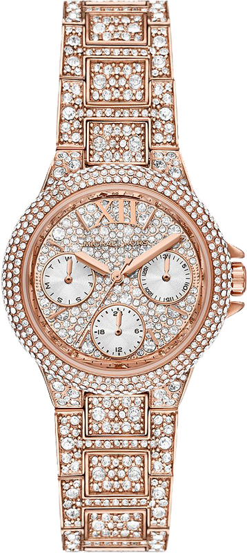  Shop Authentic Michael Kors Camille Multifunction Crystals Rose Gold Dial Rose Gold Steel Strap Watch For Women - MK6997 - Luxxuri