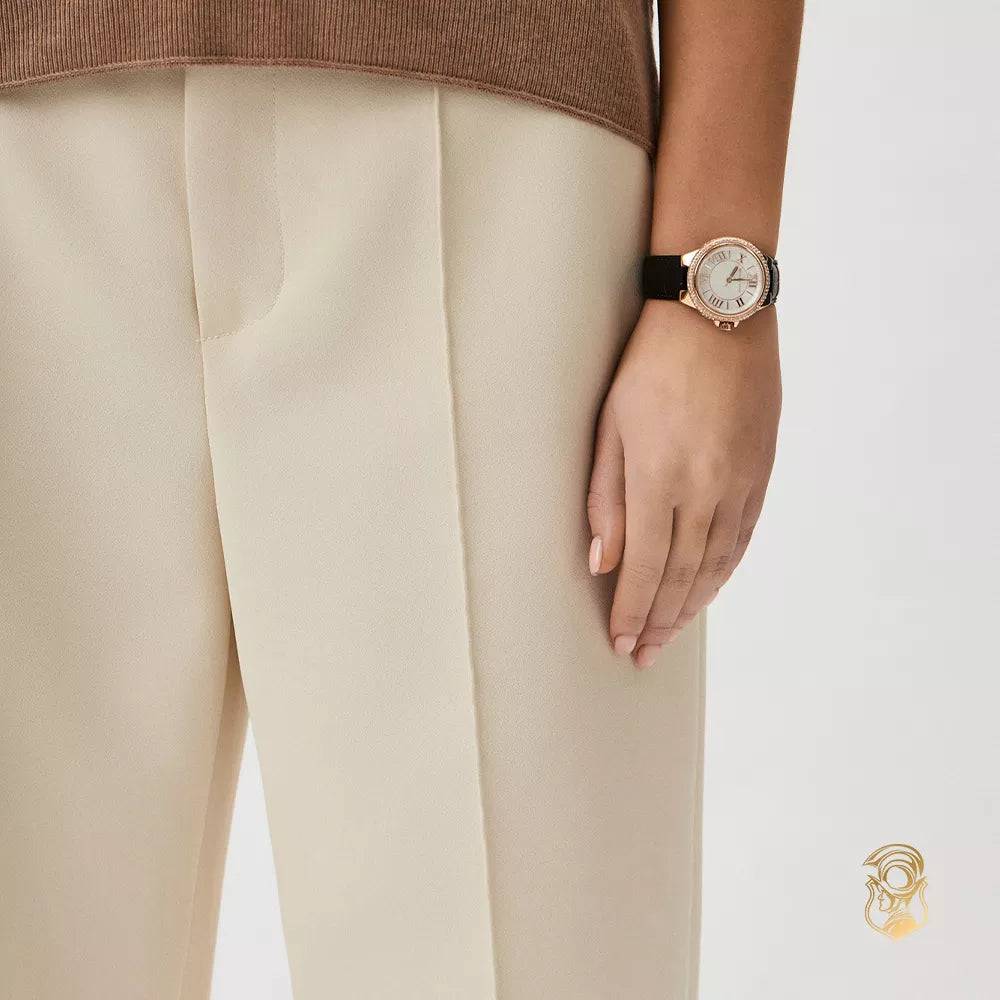  Shop Authentic Michael Kors Camille Three-Hand Crystals White Dial Black Leather Strap Watch for Women - MK2962 - Luxxuri