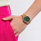  Shop Authentic Michael Kors Camille Multifunction Green Dial Gold Steel Strap Watch For Women - MK6981 - Luxxuri