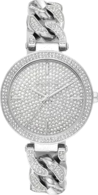  Shop Authentic Michael Kors Catelyn Quartz Crystals Silver Dial Silver Steel Strap Watch For Women - MK4675 - Luxxuri