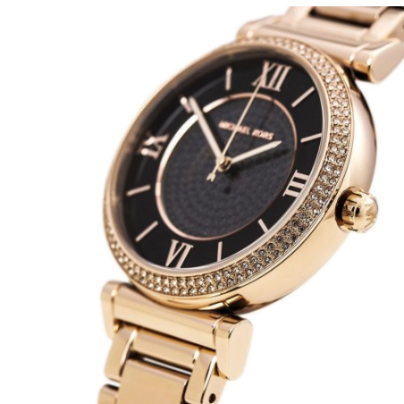  Shop Authentic Michael Kors Catlin Black Diamonds Dial Rose Gold Steel Strap Watch for Women - MK3356 - Luxxuri