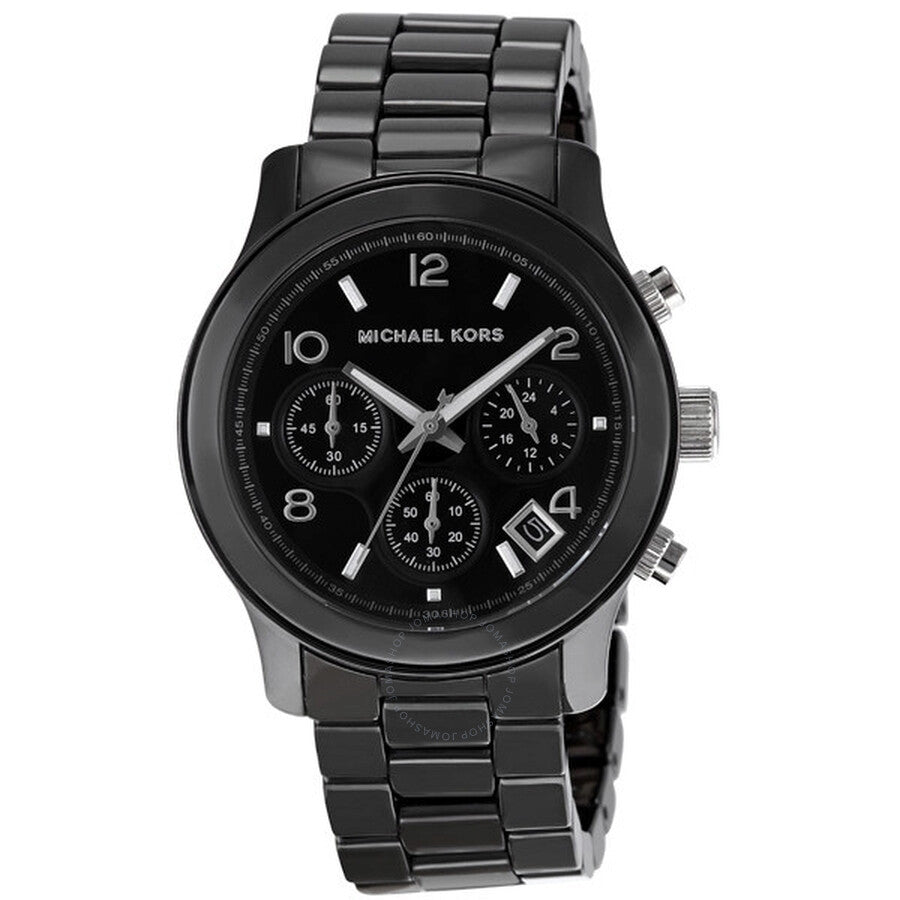  Shop Authentic Michael Kors Runway Black Ceramic Dial Black Steel Strap Watch for Women - MK5162 - Luxxuri