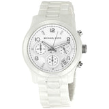  Shop Authentic Michael Kors Runway White Ceramic Dial White Steel Strap Watch for Women - MK5161 - Luxxuri