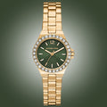  Shop Authentic Michael Kors Lennox Quartz Green Dial Gold Steel Strap Watch For Women - MK7395 - Luxxuri