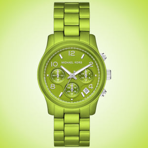  Shop Authentic Michael Kors Runway Limited Edition Green Dial Green Steel Strap Watch for Women - MK7480LE - Luxxuri