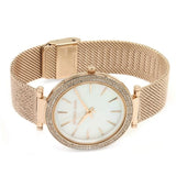  Shop Authentic Michael Kors Darci Quartz Mother of Pearl White Dial Rose Gold Mesh Bracelet Watch For Women - MK4519 - Luxxuri