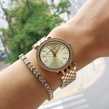  Shop Authentic Michael Kors Darci Silver Dial Gold Stainless Steel Strap Watch for Women - MK3191 - Luxxuri
