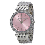  Shop Authentic Michael Kors Darci Crystal Pink Dial Silver Stainless Steel Strap Watch for Women - MK3352 - Luxxuri