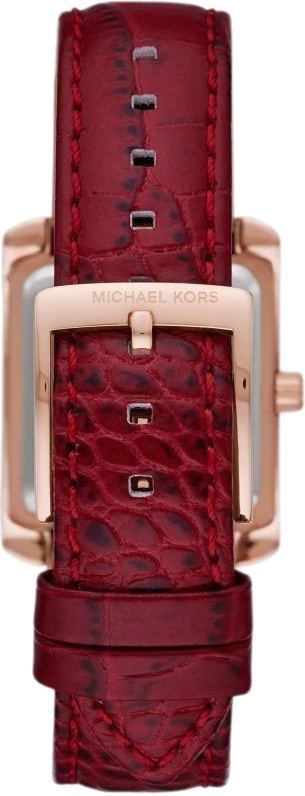  Shop Authentic Michael Kors Emery Quartz Diamonds Silver Dial Red Leather Strap Watch For Women - MK4689 - Luxxuri