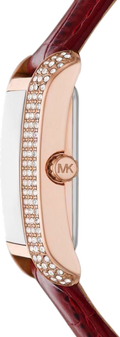  Shop Authentic Michael Kors Emery Quartz Diamonds Silver Dial Red Leather Strap Watch For Women - MK4689 - Luxxuri