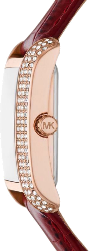  Shop Authentic Michael Kors Emery Quartz Diamonds Silver Dial Red Leather Strap Watch For Women - MK4689 - Luxxuri