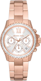  Shop Authentic Michael Kors Everest Chronograph Silver Dial Rose Gold Steel Strap Watch For Women - MK7213 - Luxxuri