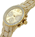  Shop Authentic Michael Kors Everest Chronograph Crystals Gold Dial Gold Steel Strap Watch For Women - MK7254 - Luxxuri