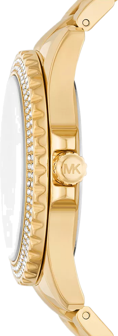  Shop Authentic Michael Kors Everest Three Hand Mother of Pearl White Dial Gold Steel Strap Watch For Women - MK7401 - Luxxuri