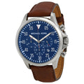  Shop Authentic Michael Kors Gage Chronograph Blue Dial Brown Leather Strap Watch For Men - MK8362 - Luxxuri