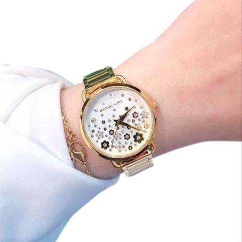  Shop Authentic Michael Kors Portia Quartz White Dial Gold Steel Strap Watch for Women - MK3840 - Luxxuri