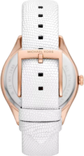  Shop Authentic Michael Kors Harlowe Analog Rose Gold Dial White Leather Strap Watch For Women - MK2989 - Luxxuri