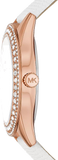  Shop Authentic Michael Kors Harlowe Analog Rose Gold Dial White Leather Strap Watch For Women - MK2989 - Luxxuri