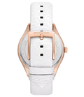  Shop Authentic Michael Kors Harlowe Analog Rose Gold Dial White Leather Strap Watch For Women - MK2989 - Luxxuri