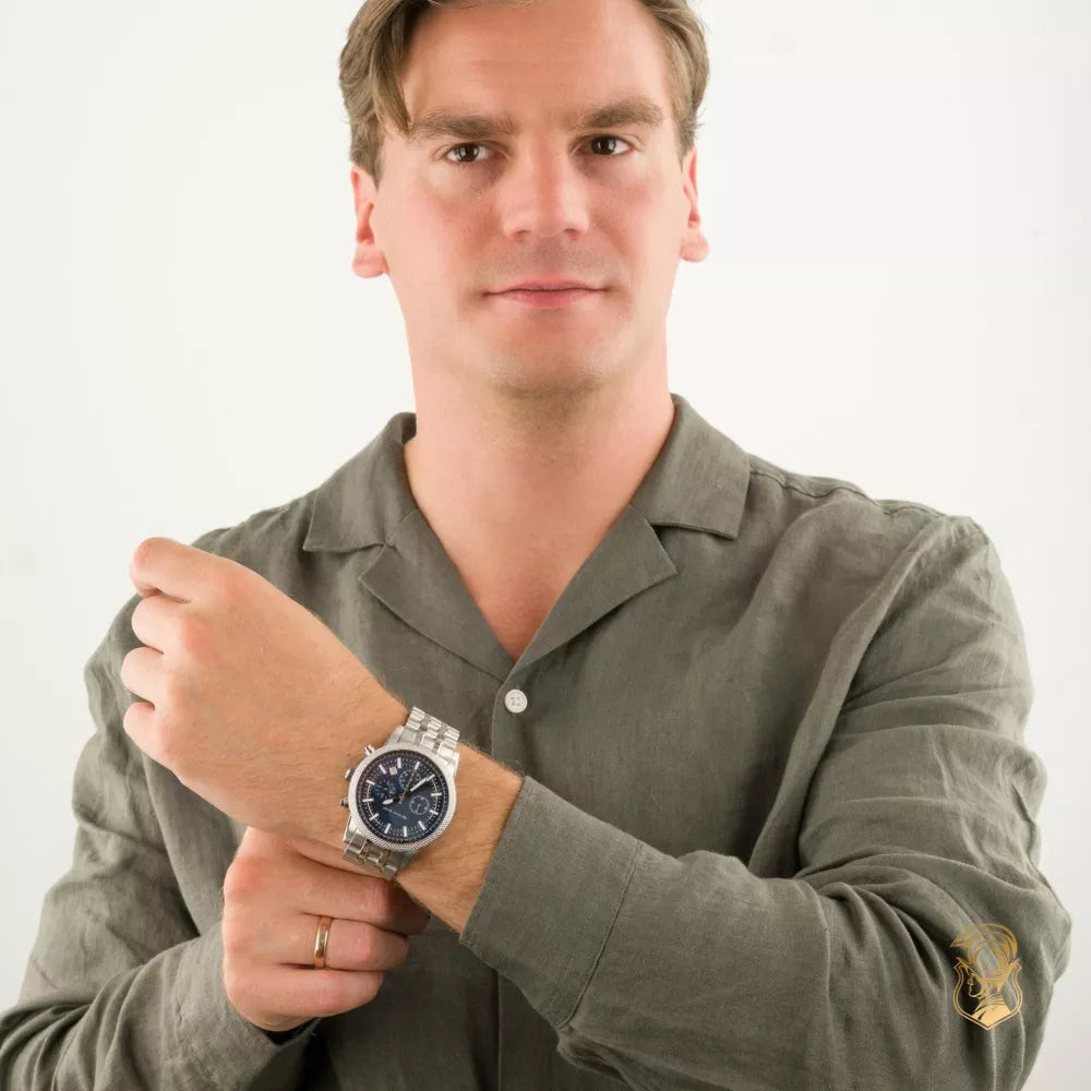  Shop Authentic Michael Kors Hutton Chronograph Blue Dial Blue Steel Strap Watch For Men - MK8952 - Luxxuri