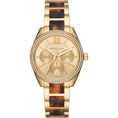  Shop Authentic Michael Kors Janelle Chronograph Gold Dial Two Tone Steel Strap Watch For Women - MK7133 - Luxxuri