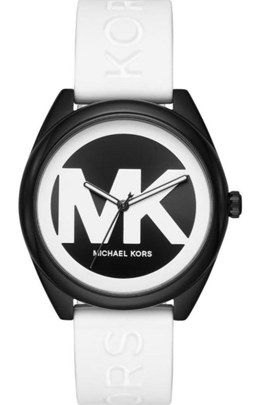  Shop Authentic Michael Kors Janelle Three Hand Black Dial White Rubber Strap Watch For Women - MK7137 - Luxxuri