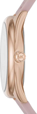  Shop Authentic Michael Kors Janelle Three Hand Rose Gold Dial Pink Rubber Strap Watch For Women - MK7139 - Luxxuri