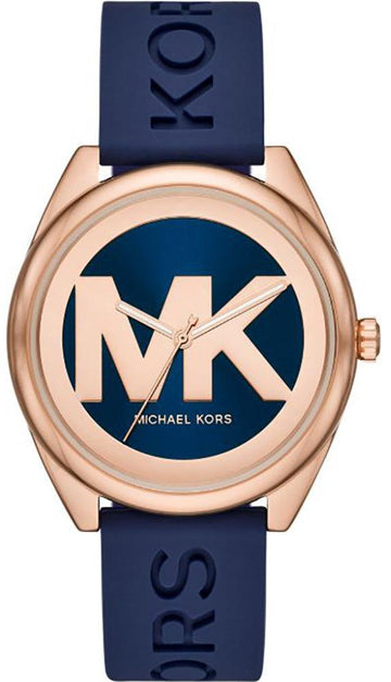  Shop Authentic Michael Kors Janelle Three Hand Blue Dial Blue Rubber Strap Watch For Women - MK7140 - Luxxuri