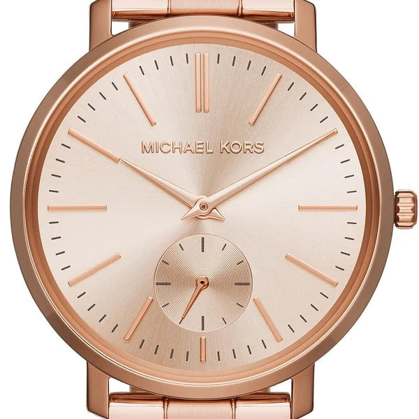  Shop Authentic Michael Kors Jaryn Quartz Rose Gold Dial Rose Gold Steel Strap Watch For Women - MK3501 - Luxxuri