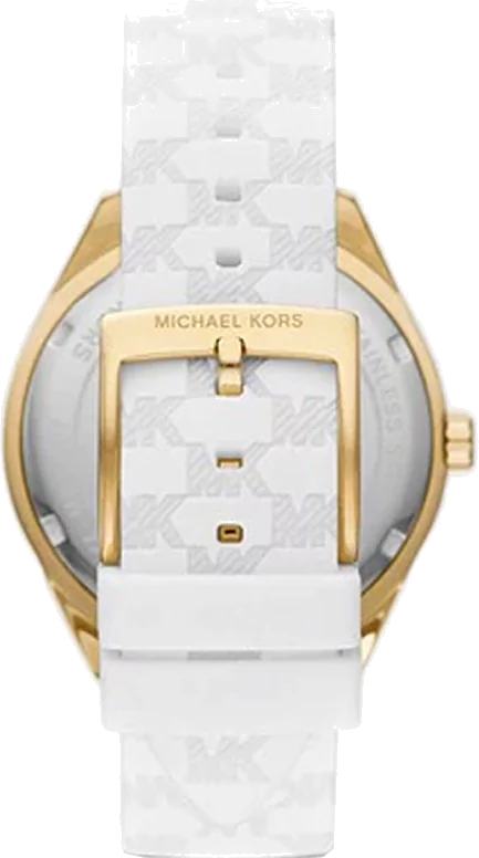 Michael Kors Jessa Quartz Gold Dial White Silicone Strap Watch For Women - MK7267