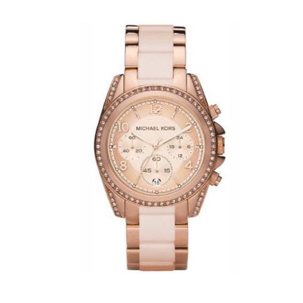  Shop Authentic Michael Kors Blair Chronograph Rose Gold Dial Two Tone Steel Strap Watch for Women - MK5943 - Luxxuri