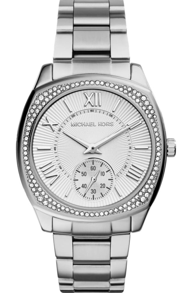  Shop Authentic Michael Kors Bryn Quartz Silver Dial Silver Steel Strap Watch For Women - MK6133 - Luxxuri