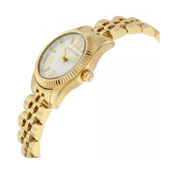  Shop Authentic Michael Kors Lexington Quartz Silver Dial Gold Steel Strap Watch For Women - MK3229 - Luxxuri