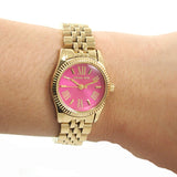  Shop Authentic Michael Kors Lexington Quartz Pink Dial Gold Steel Strap Watch For Women - MK3270 - Luxxuri
