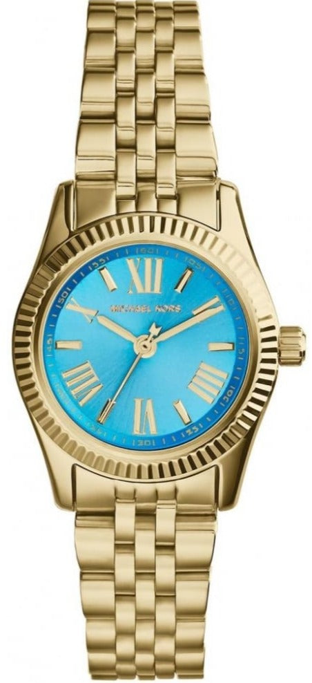  Shop Authentic Michael Kors Lexington Quartz Blue Dial Gold Steel Strap Watch For Women - MK3271 - Luxxuri
