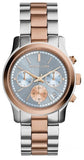  Shop Authentic Michael Kors Runway Chronograph Blue Dial Two Tone Steel Strap Watch For Women - MK6166 - Luxxuri