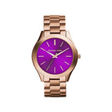  Shop Authentic Michael Kors Slim Runway Purple Dial Rose Gold Steel Strap Watch for Women - MK3293 - Luxxuri