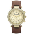  Shop Authentic Michael Kors Parker Champagne Dial Brown Leather Strap Watch for Women - MK2249 - Luxxuri