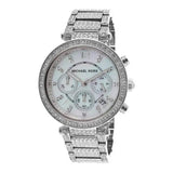  Shop Authentic Michael Kors Parker Mother of Pearl Dial Diamonds Silver Steel Strap Watch for Women - MK5572 - Luxxuri