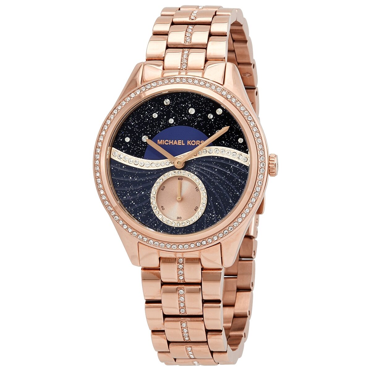  Shop Authentic Michael Kors Lauryn Blue Dial Rose Gold Steel Strap Watch for Women - MK3723 - Luxxuri