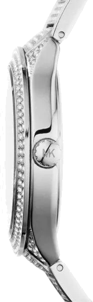 Michael Kors Lauryn Analog Crystals Silver Dial Silver Steel Strap Watch For Women - MK3717