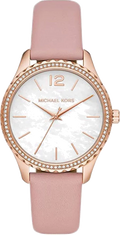  Shop Authentic Michael Kors Layton Three-Hand White Dial Pink Leather Strap Watch for Women - MK2909 - Luxxuri