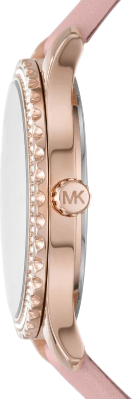 Michael Kors Layton Three-Hand White Dial Pink Leather Strap Watch for Women - MK2909